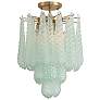 2_Ollie 14 1/4" Wide Aged Brass and Green Glass Ceiling Light
