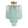 3_Ollie 14 1/4" Wide Aged Brass and Green Glass Ceiling Light more views