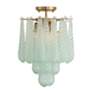 4_Ollie 14 1/4" Wide Aged Brass and Green Glass Ceiling Light more views