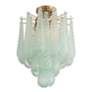 5_Ollie 14 1/4" Wide Aged Brass and Green Glass Ceiling Light more views