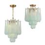 7_Ollie 14 1/4" Wide Aged Brass and Green Glass Ceiling Light more views