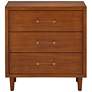 Ollie 32" Wide Brushed Teak 3-Drawer Cabinet with Crystal Handles in scene