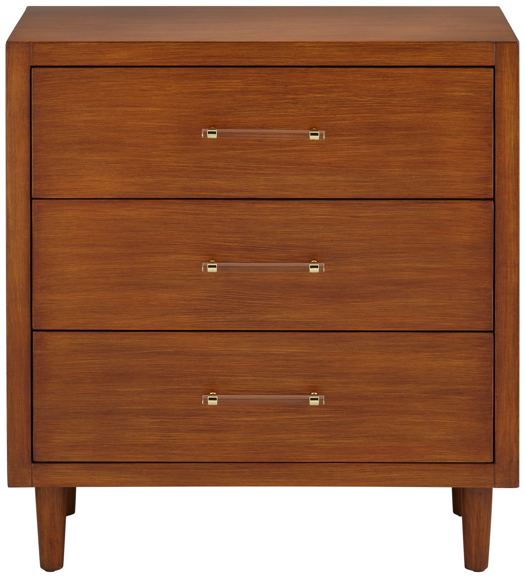 Image 6 Ollie 32" Wide Brushed Teak 3-Drawer Cabinets Set of 2 more views
