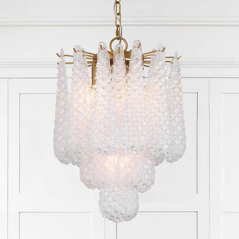 Image 1 Ollie 4 Light Aged Brass Pendant