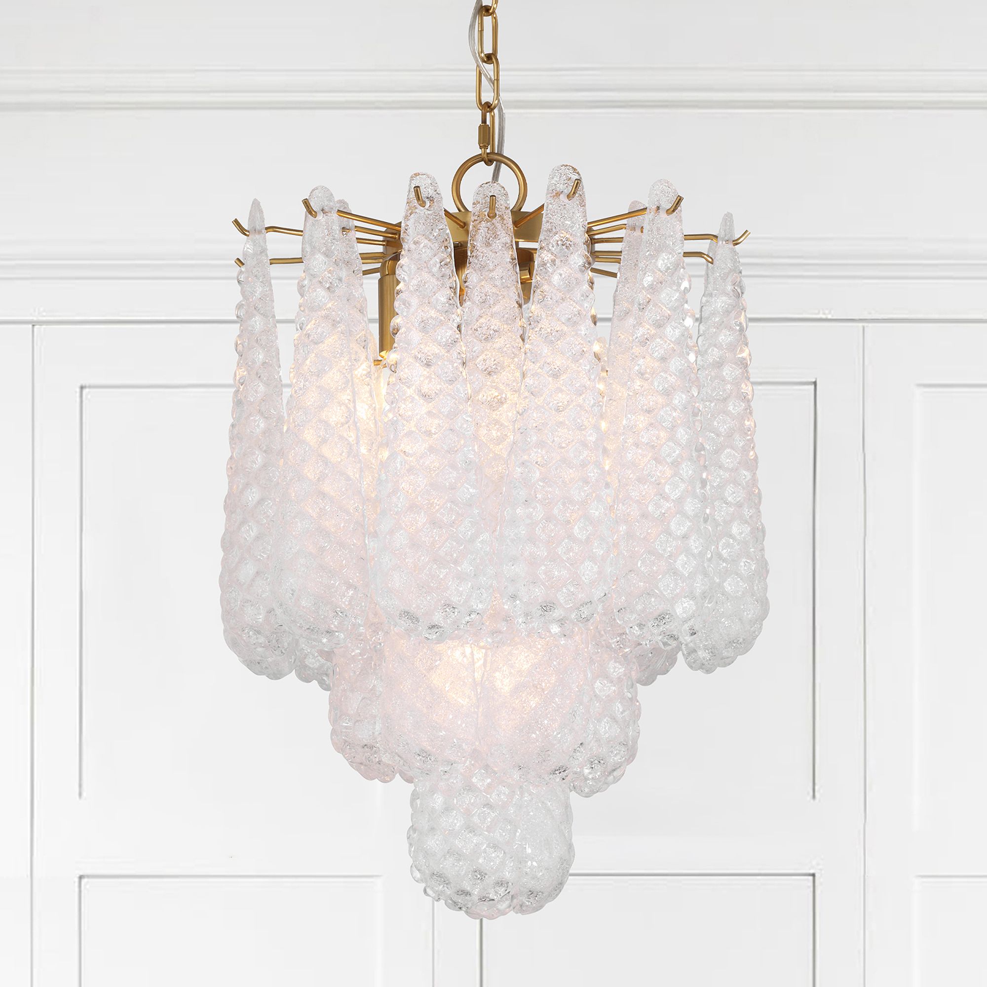 Ollie 4 Light Aged Brass Pendant