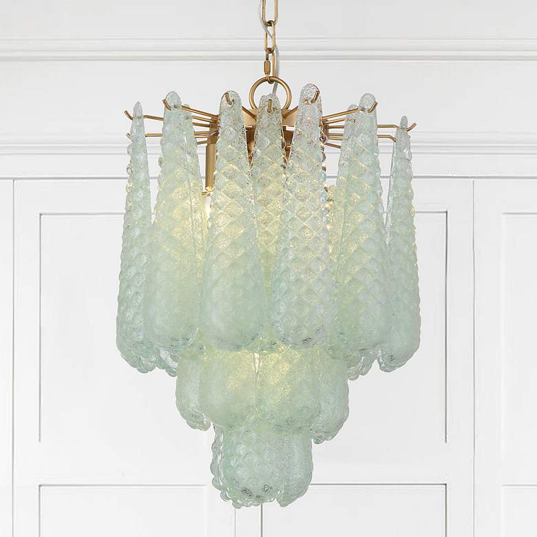 Image 1 Ollie 4 Light Aged Brass Pendant