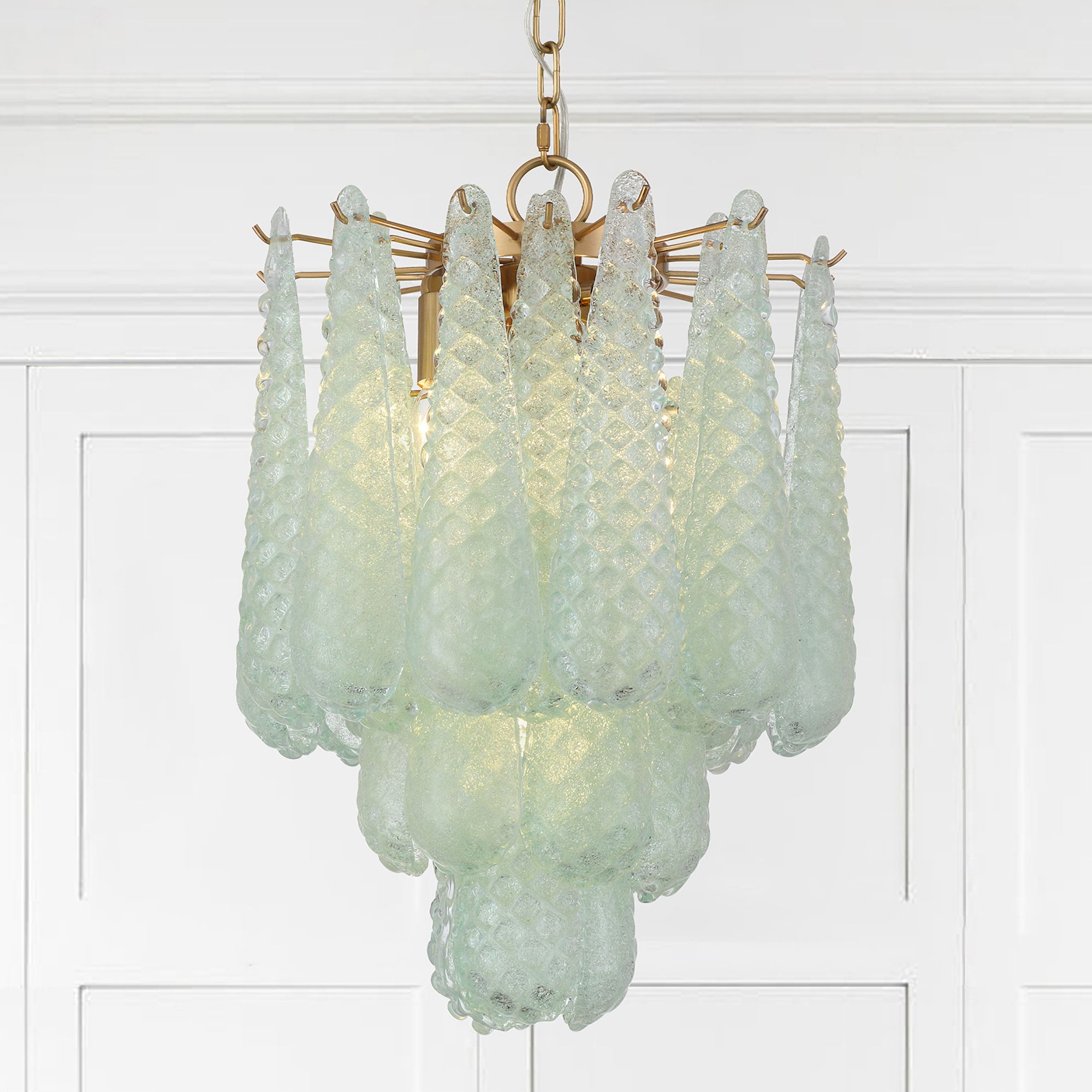 Ollie 4 Light Aged Brass Pendant