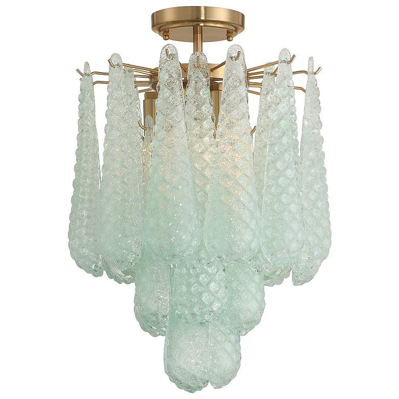 Image 2 Ollie 4 Light Aged Brass Semi Flush Mount
