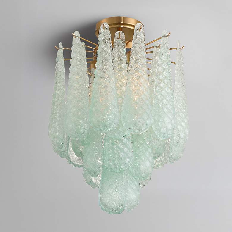 Image 1 Ollie 4 Light Aged Brass Semi Flush Mount