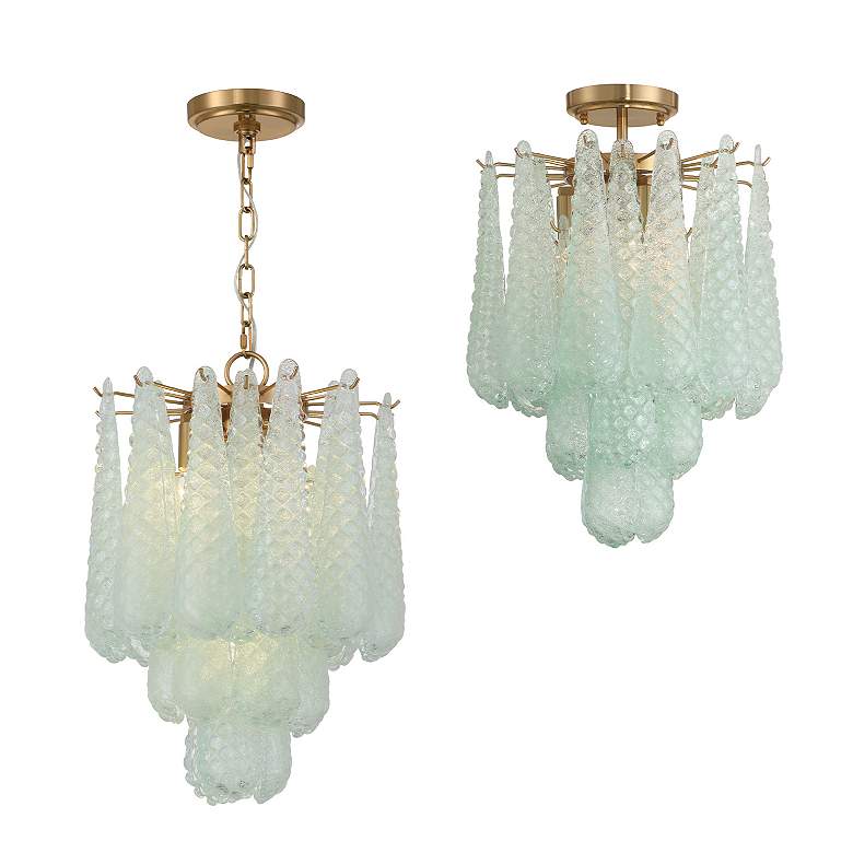 Image 7 Ollie 4 Light Aged Brass Semi Flush Mount more views