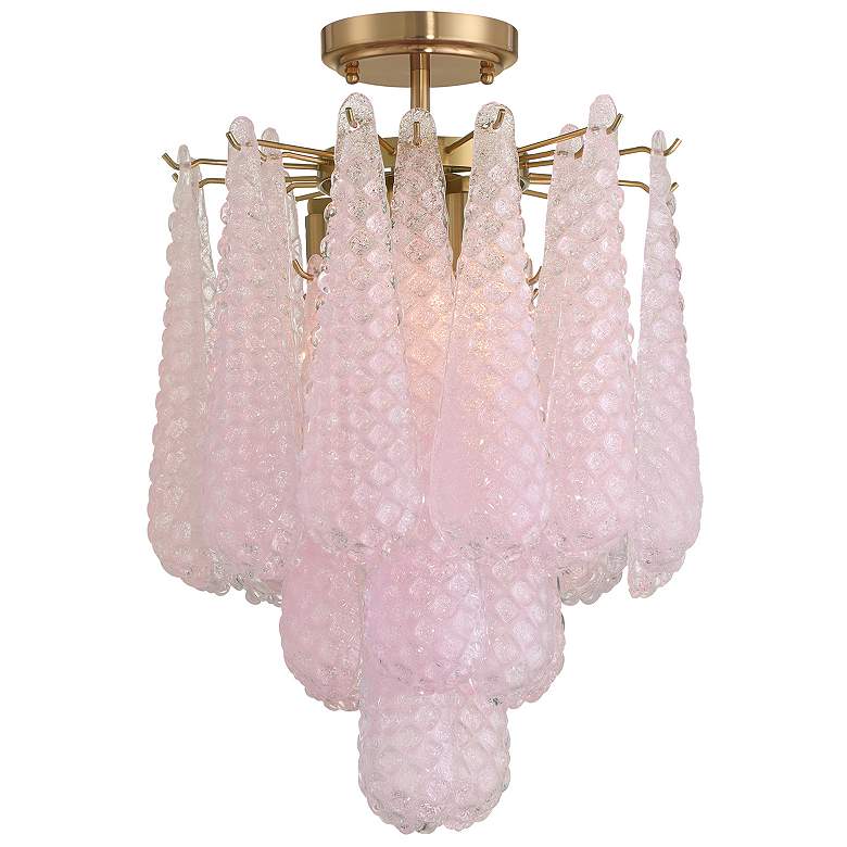 Image 2 Ollie 4 Light Aged Brass Semi Flush Mount