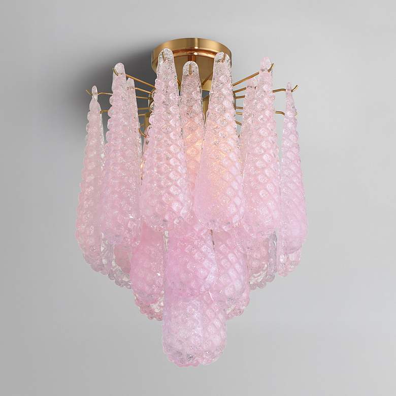 Image 1 Ollie 4 Light Aged Brass Semi Flush Mount