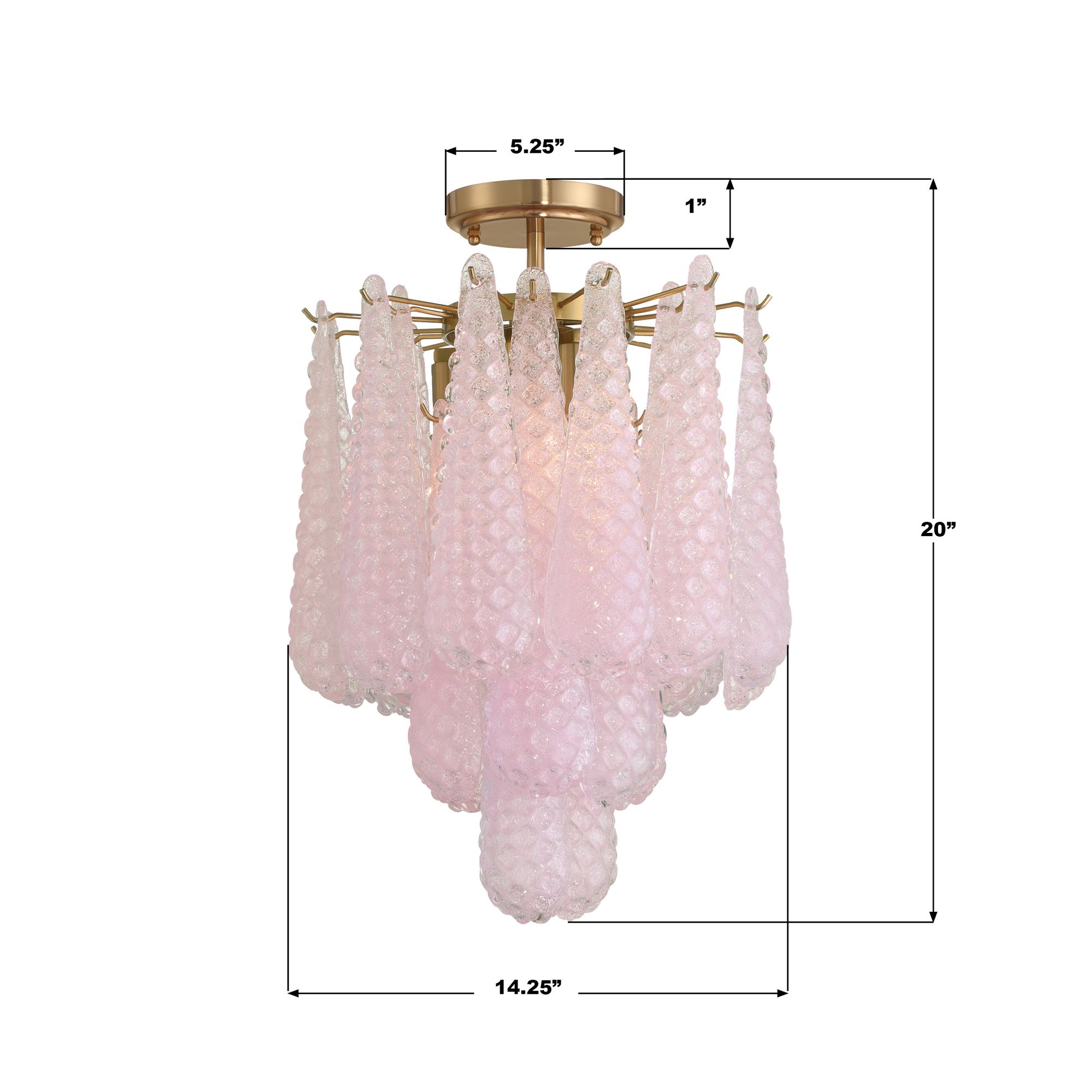 Ollie 4 Light Aged Brass Semi Flush Mount