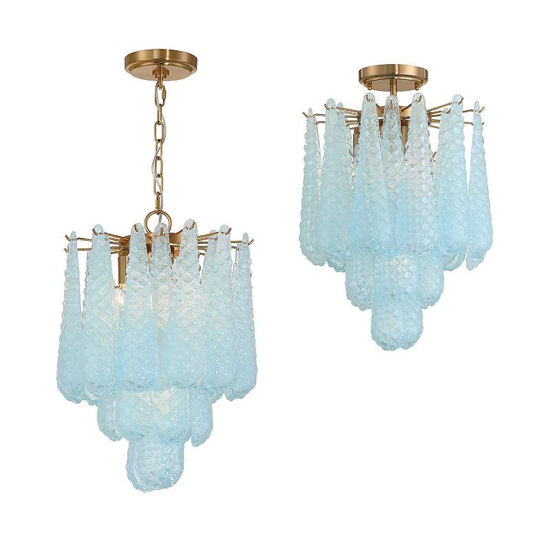 Image 7 Ollie 4 Light Aged Brass Semi Flush Mount more views