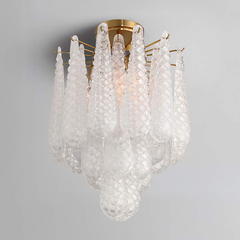 Image 1 Ollie 4 Light Aged Brass Semi Flush Mount
