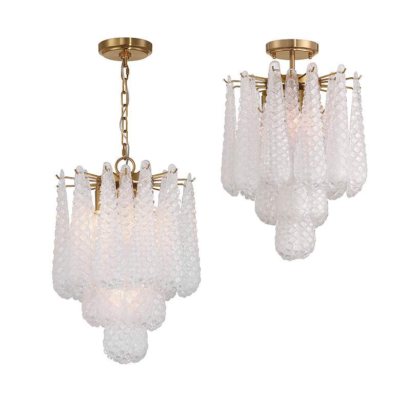 Image 7 Ollie 4 Light Aged Brass Semi Flush Mount more views