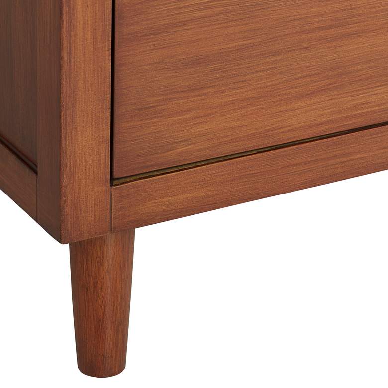 Image 4 Ollie 72" High Teak 3-Drawer and 3-Shelf Modern Bookshelf more views