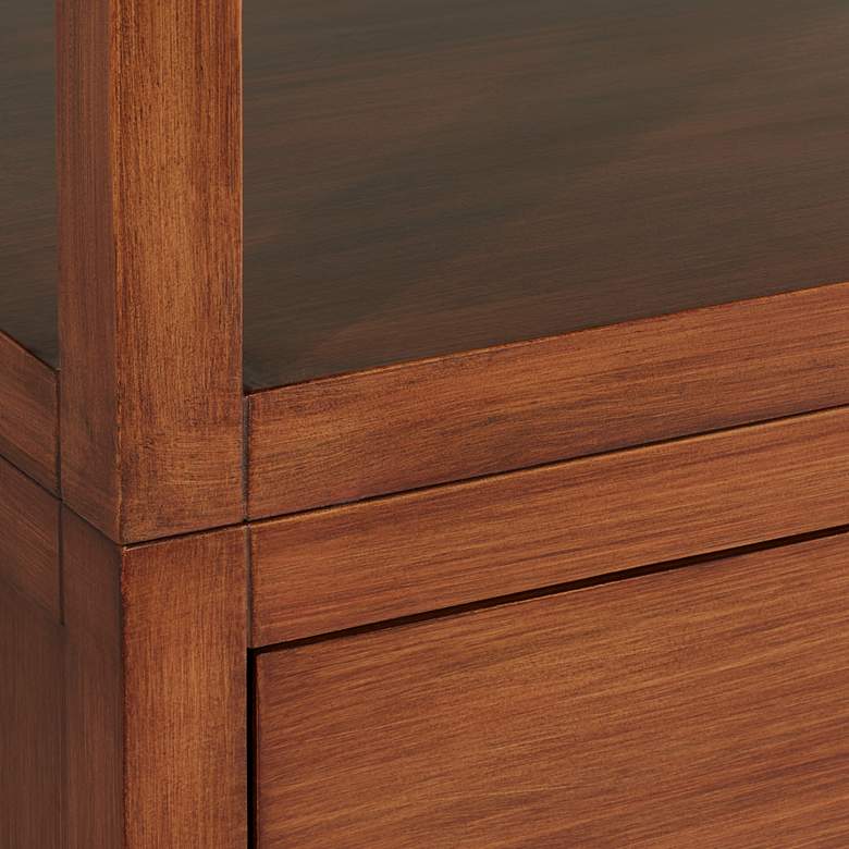 Image 5 Ollie 72" High Teak 3-Drawer and 3-Shelf Modern Bookshelf more views
