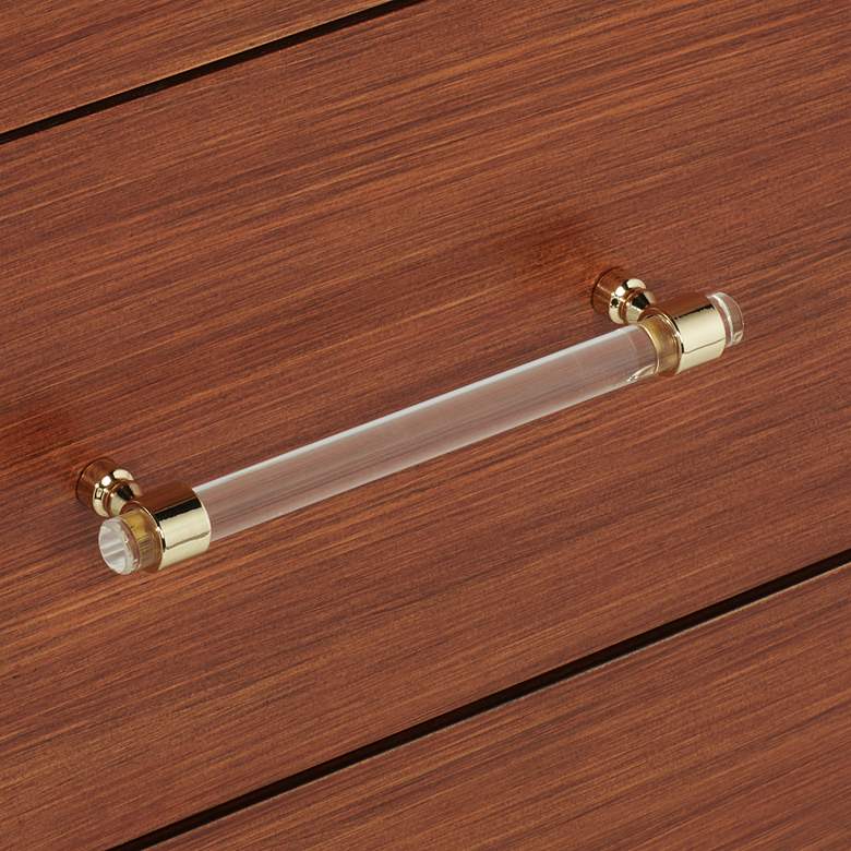 Image 6 Ollie 72" High Teak 3-Drawer and 3-Shelf Modern Bookshelf more views