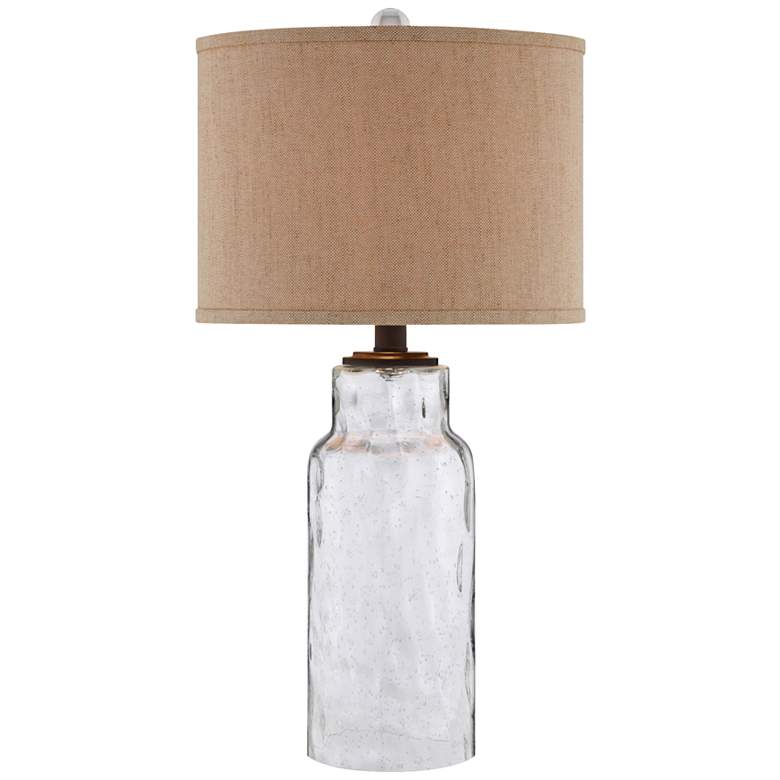 Image 1 Ollie Clear Seeded Glass Table Lamp