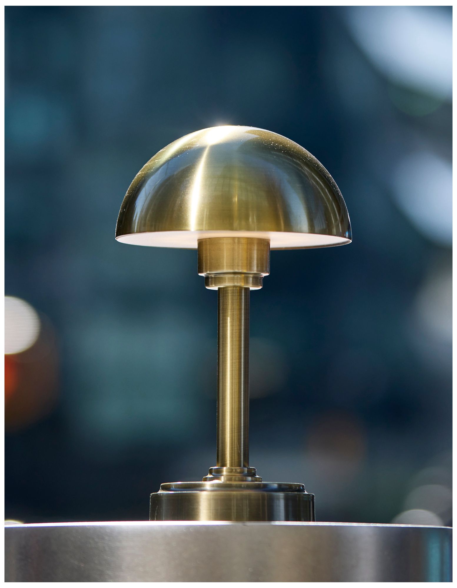 Ollie LED Cordless Table Lamp- Antique Brass
