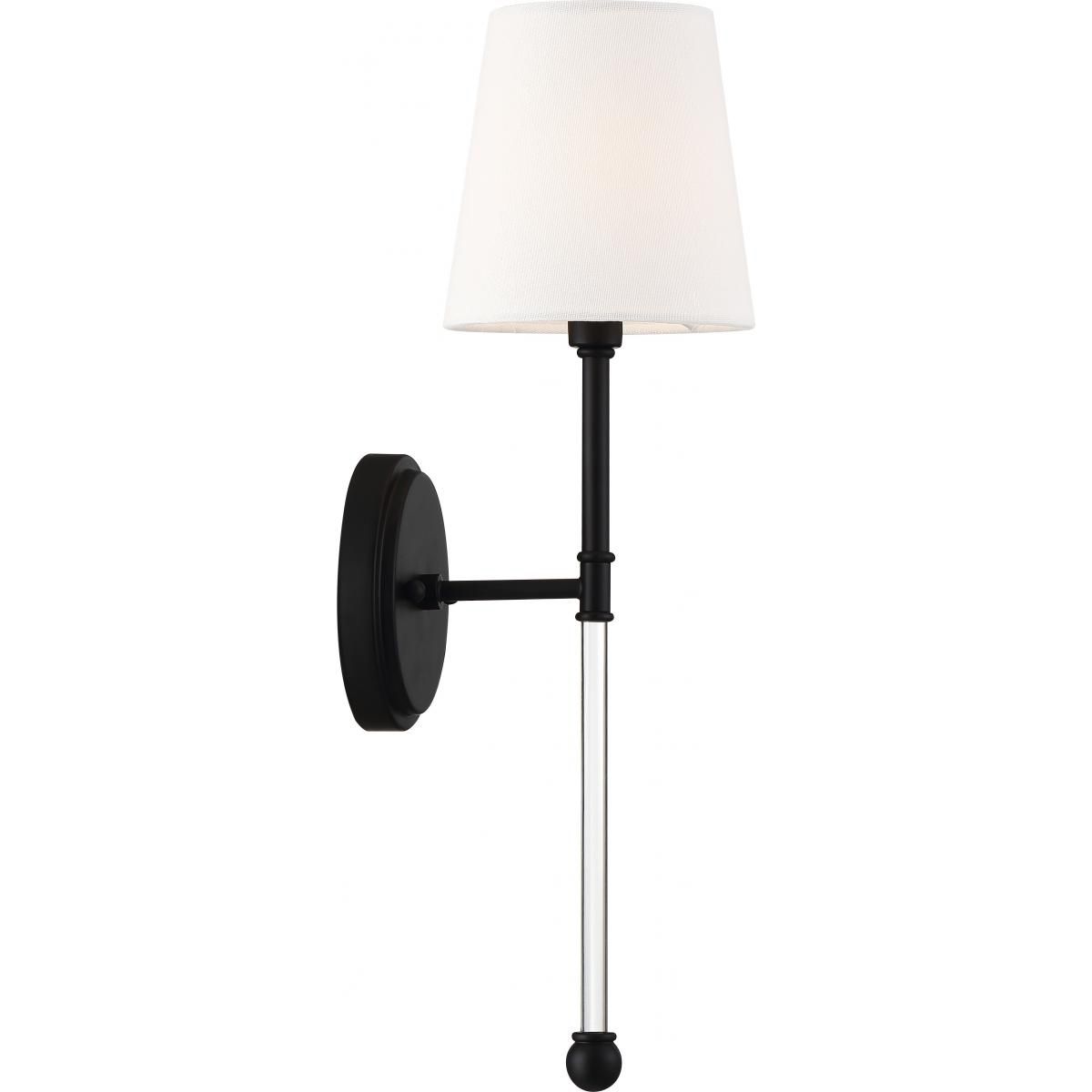 Image 4 Olmstead; 1 Light; Wall Sconce; Aged Bronze Finish with White Linen Shade more views