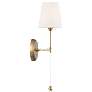 Olmstead; 1 Light; Wall Sconce; Burnished Brass Finish w/ White Linen