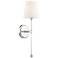 Olmstead; 1 Light; Wall Sconce; Polished Nickel Finish w/ White Linen