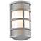 Olsay 15" High Silver Capsule Outdoor Wall Light