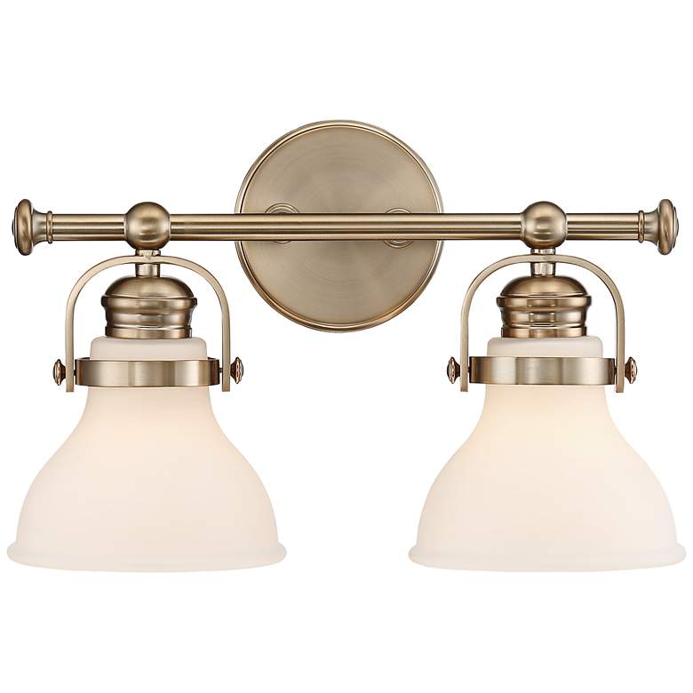 Image 1 Olsen 10" High 2-Light French Gold Wall Sconce