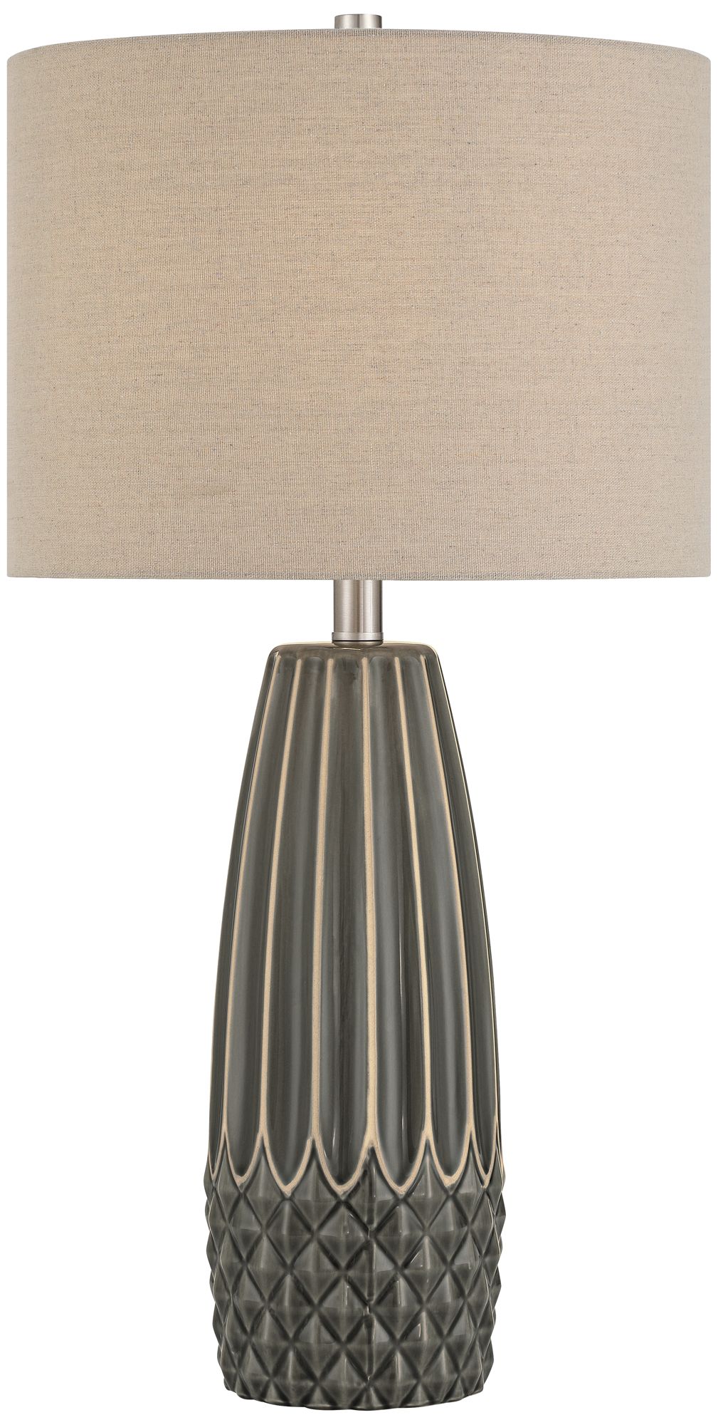 Image 2 Olsen 26 1/2" High Charcoal Gray Stripe Ceramic Table Lamp with Dimmer