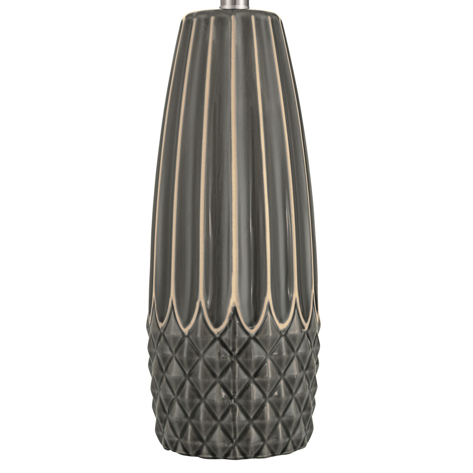 Image 6 Olsen 26 1/2" High Charcoal Gray Stripe Ceramic Table Lamp with Dimmer more views