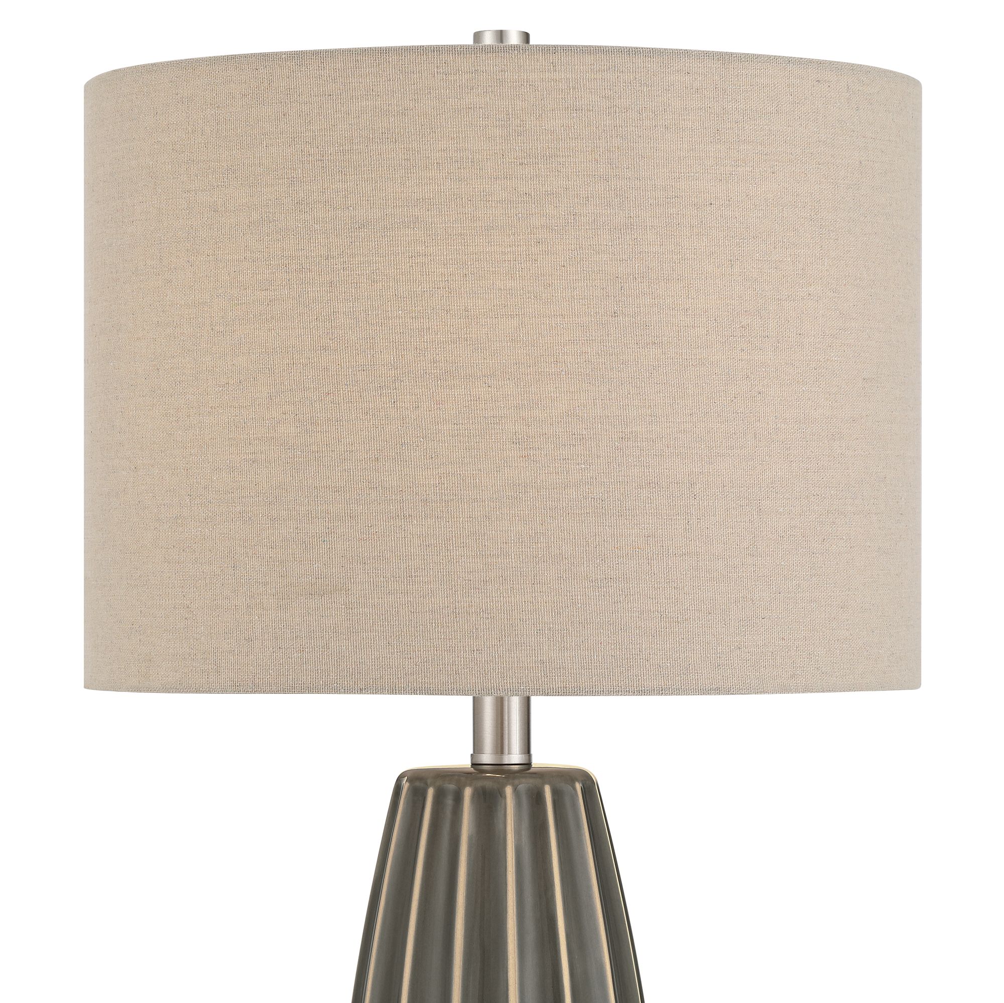 Image 3 Olsen 26 1/2" High Charcoal Gray Stripe Ceramic Table Lamp more views