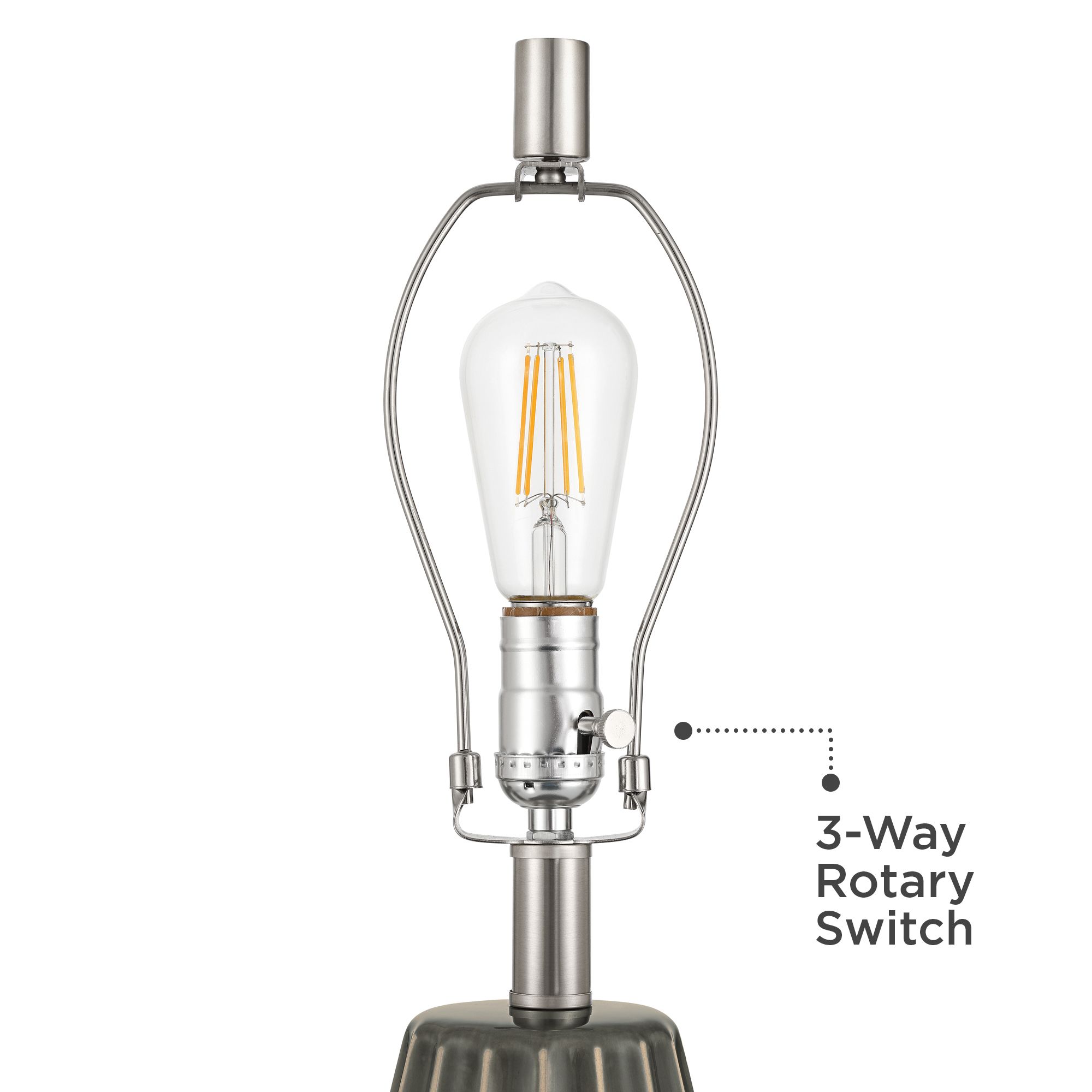 Image 5 Olsen 26 1/2" High Charcoal Gray Stripe Ceramic Table Lamp more views