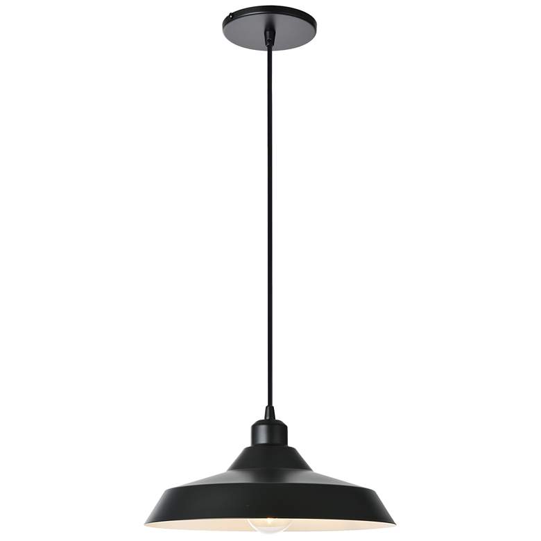 Image 1 Olya 11.75" Wide Matte Black Finish Pendant