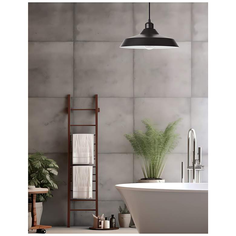 Image 2 Olya 11.75" Wide Matte Black Finish Pendant more views