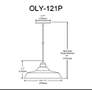 4_Olya 16" Wide Matte Black Finish Pendant more views