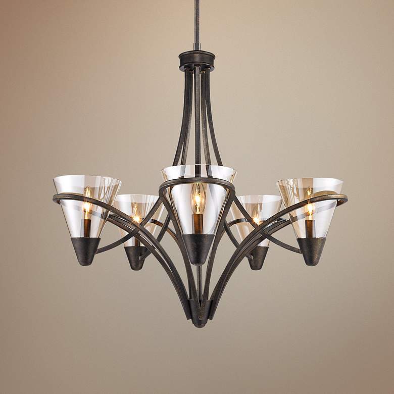 Image 1 Olympia 26" Wide Burnt Sienna 5-Light Chandelier