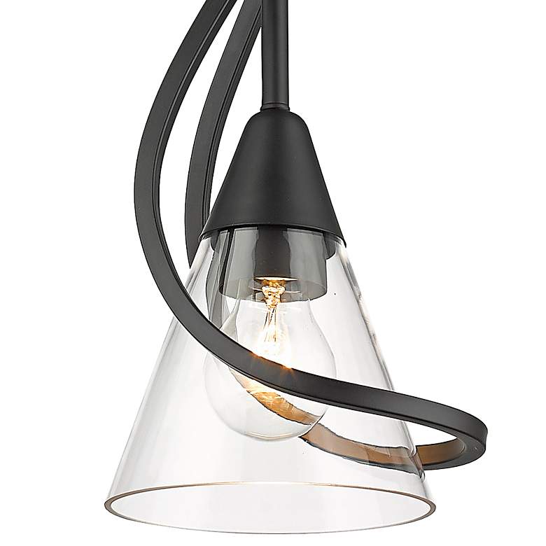 Image 3 Olympia 6" Wide Matte Black Conical Mini Pendant more views
