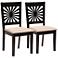 Olympia Beige Fabric Espresso Wood Dining Chairs Set of 2