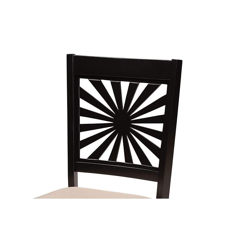 Image 3 Olympia Beige Fabric Espresso Wood Dining Chairs Set of 2 more views