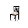Olympia Beige Fabric Espresso Wood Dining Chairs Set of 2