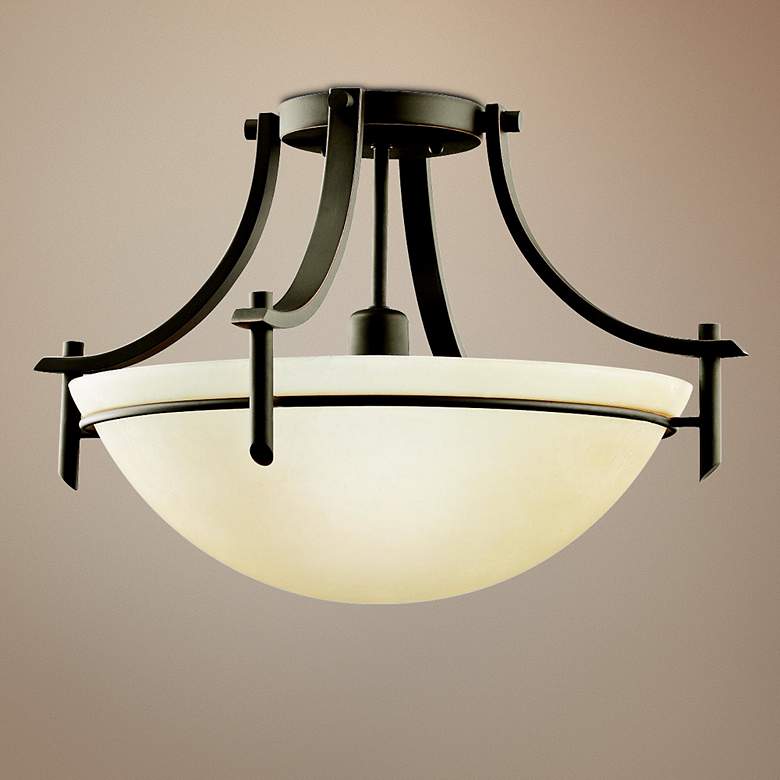Image 1 Olympia Bronze 18 inch Wide Ceiling Light Fixture