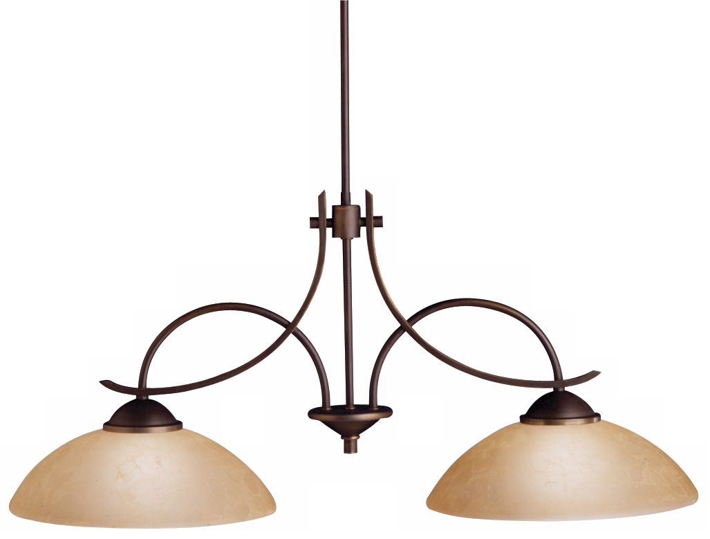 Olympia Bronze 38" Wide 2-Light Island Chandelier