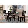 1_Olympia Espresso Brown Wood Beige Fabric 5-Piece Dining Set