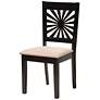 7_Olympia Espresso Brown Wood Beige Fabric 5-Piece Dining Set more views