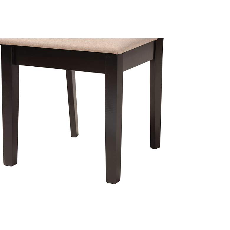 Image 5 Olympia Espresso Brown Wood Beige Fabric 6-Piece Dining Set more views