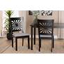 Olympia Gray Fabric Espresso Wood Dining Chairs Set of 2
