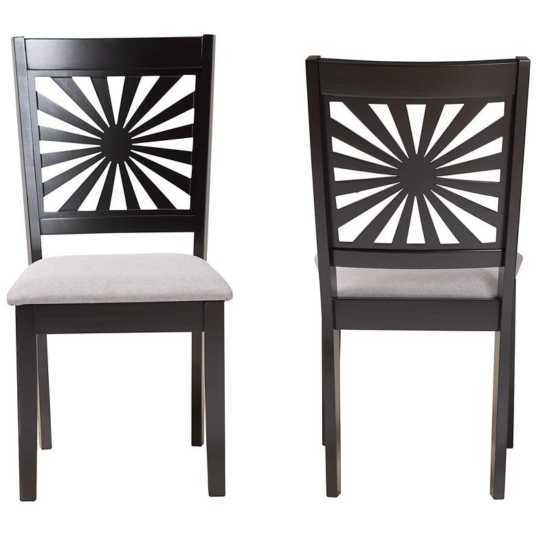 Image 6 Olympia Gray Fabric Espresso Wood Dining Chairs Set of 2 more views