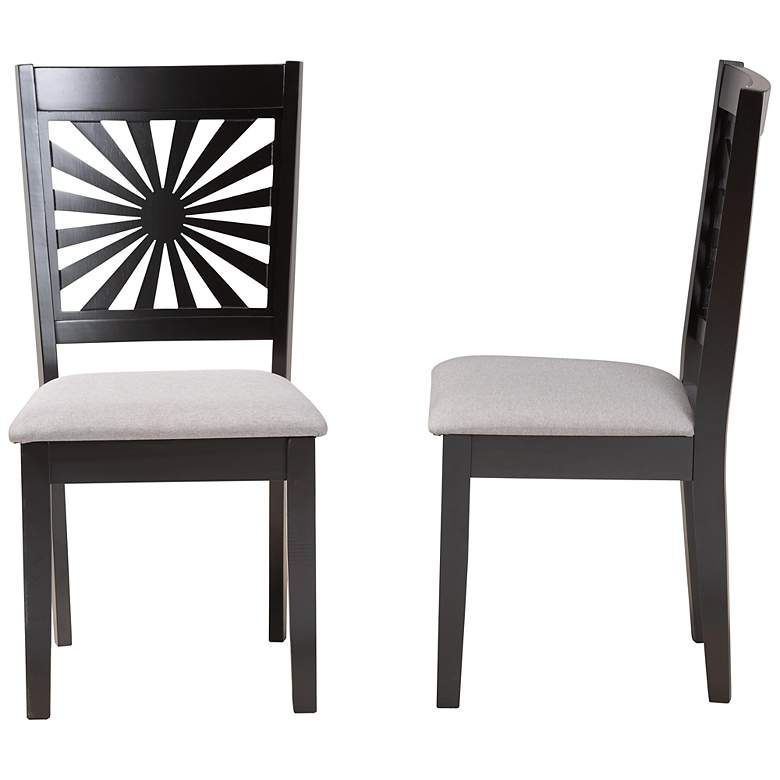 Image 7 Olympia Gray Fabric Espresso Wood Dining Chairs Set of 2 more views